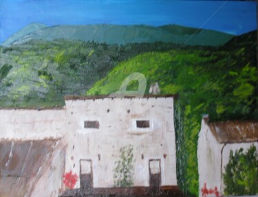 Pittura intitolato "Abruzzo - Caporcian…" da Colette Pennarun, Opera d'arte originale, Olio