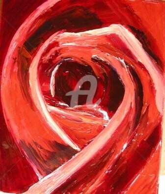 Peinture intitulée "Rose Rouge n° 10 -…" par Colette Pennarun, Œuvre d'art originale