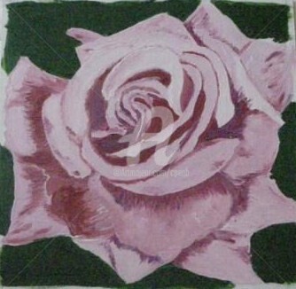Painting titled "Rose rose n°5 (séri…" by Colette Pennarun, Original Artwork