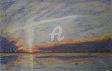 Σχέδιο με τίτλο "Sunrise over Adriat…" από Colette Pennarun, Αυθεντικά έργα τέχνης