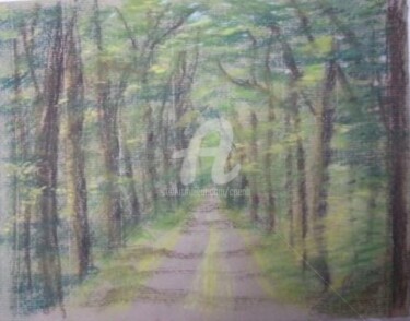 Dessin intitulée "En forêt" par Colette Pennarun, Œuvre d'art originale