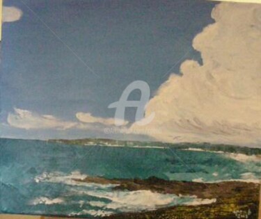 Peinture intitulée "Baie d'Audierne vue…" par Colette Pennarun, Œuvre d'art originale, Huile