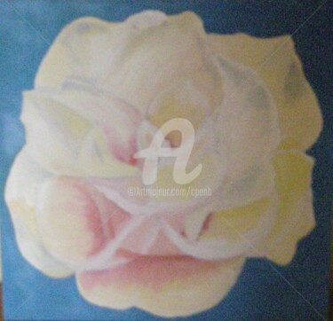 Картина под названием "Rose jaune n° 2 - 0…" - Colette Pennarun, Подлинное произведение искусства