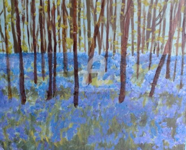 Painting titled "Blue Bonnets Field…" by Colette Pennarun, Original Artwork