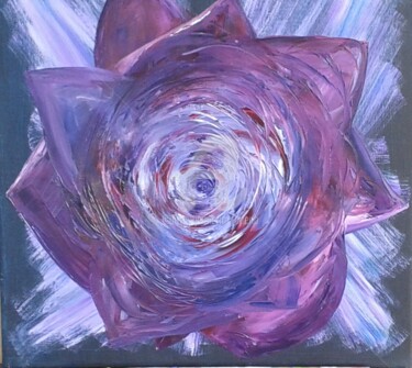 绘画 标题为“Rose violette n°3 -…” 由Colette Pennarun, 原创艺术品, 油