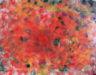 Painting titled "Explosion de Coquel…" by Christine Pizzorni, Original Artwork, Oil