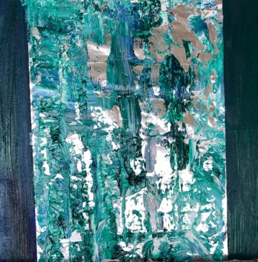 Painting titled "silvergreen#artists…" by Christine Pizzorni, Original Artwork, Oil