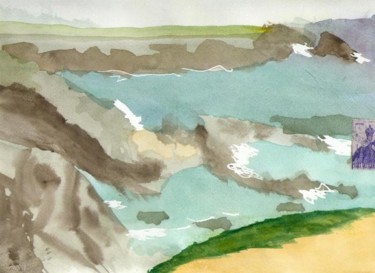 Peinture intitulée "mer en bretagne" par Claire Paul, Œuvre d'art originale