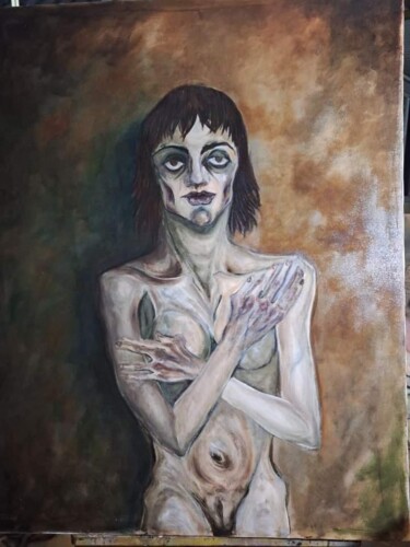 Painting titled "Spiritüel antic nude" by Cpus, Original Artwork, Oil