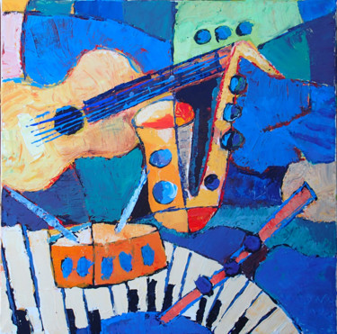 Painting titled "Jazz" by Piotr Wrona, Original Artwork, Acrylic