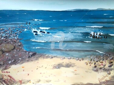 Painting titled "A wintry Gully Beac…" by Roachie - The Gallipoli Artist, Original Artwork, Acrylic
