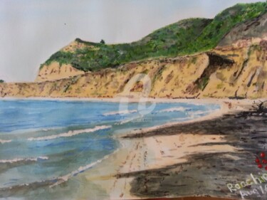 Painting titled "Anzac Cove how it w…" by Roachie - The Gallipoli Artist, Original Artwork, Acrylic