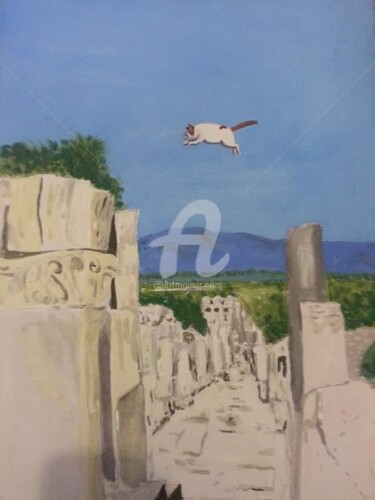 Painting titled "The Legendary Flyin…" by Roachie - The Gallipoli Artist, Original Artwork, Acrylic