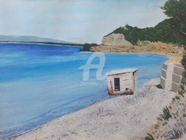 Painting titled "Hell's Spit pillbox…" by Roachie - The Gallipoli Artist, Original Artwork, Acrylic