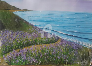 Painting titled "The Wild Irises of…" by Roachie - The Gallipoli Artist, Original Artwork, Acrylic