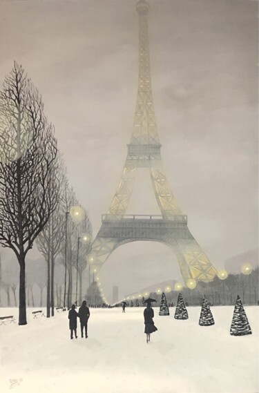 Pittura intitolato "Winter In Paris" da Craig Willms, Opera d'arte originale, Acrilico