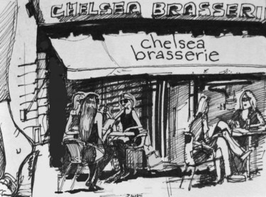 Painting titled "Chelsea Brasserie s…" by Jefferson Zipp, Original Artwork