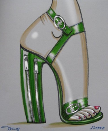 Artcraft titled "Florence Zip Heels" by Jefferson Zipp, Original Artwork