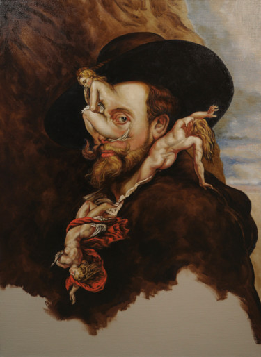 Peinture intitulée "Conversation avec P…" par Frédéric Martin, Œuvre d'art originale, Huile Monté sur Châssis en bois