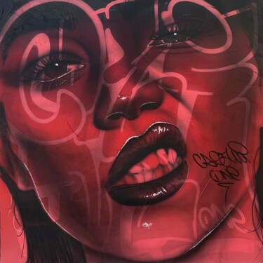 Peinture intitulée "BLACK SERIES - RED…" par Creami One, Œuvre d'art originale, Bombe aérosol