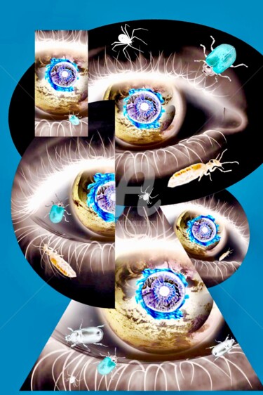 Arts numériques intitulée "oeil-insectes.jpg" par Analilou Bc, Œuvre d'art originale, Collages