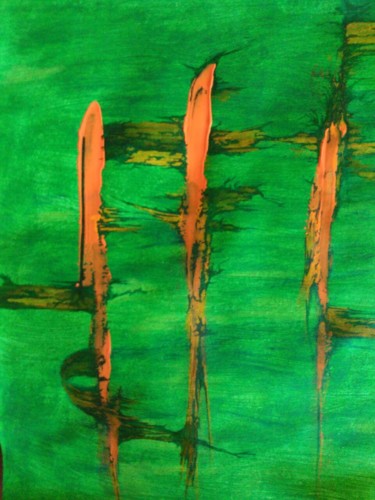 Pintura titulada "Raíces (Racines).jpg" por Obeo, Obra de arte original, Acrílico