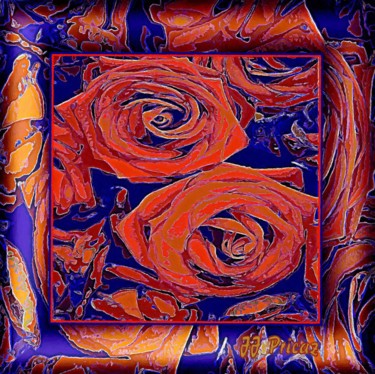 Arts numériques intitulée "roses" par Jean-Jacques Pricaz, Œuvre d'art originale, Peinture numérique