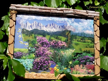 Collages intitulée "Tableau Jardin Extr…" par Creasoize, Œuvre d'art originale, Papier