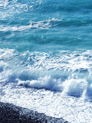 Photography titled "Houle sur la mer bl…" by Creasoize, Original Artwork, Digital Photography