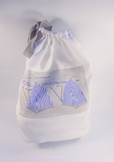 Art textile intitulée "Pochon tissu coton…" par Creasoize, Œuvre d'art originale, Tissu