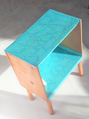 Collagen mit dem Titel "Table de chevet tur…" von Creasoize, Original-Kunstwerk, Collagen