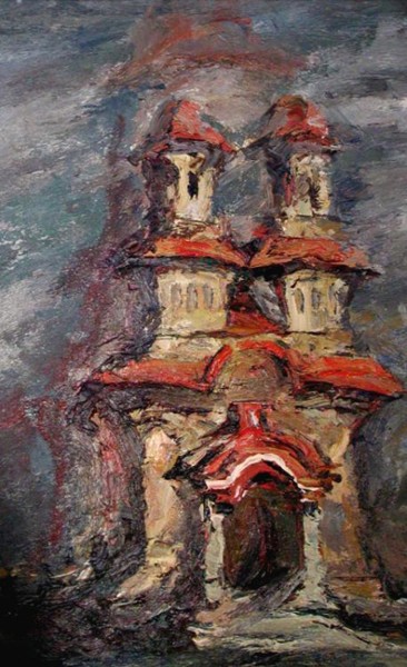 Painting titled "Biserica Ortodoxa d…" by Andrei Semyonov, Original Artwork
