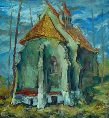 Painting titled "In dosul bisericii" by Andrei Semyonov, Original Artwork
