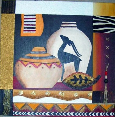Peinture intitulée "Multitechnique Afri…" par Corinne Wagner, Œuvre d'art originale