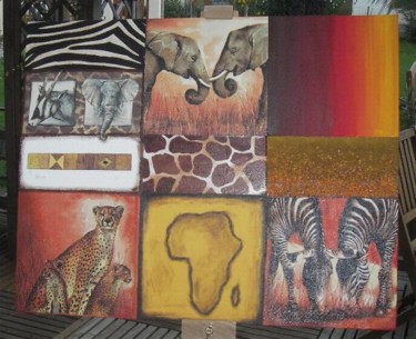Peinture intitulée "Multi-Afrique" par Corinne Wagner, Œuvre d'art originale