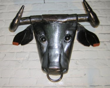 Sculpture intitulée "vache" par Pab, Œuvre d'art originale