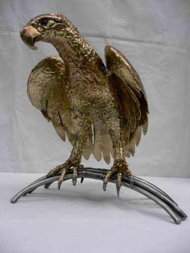 Skulptur mit dem Titel "L'aigle" von Philippe Lambert, Original-Kunstwerk, Metalle