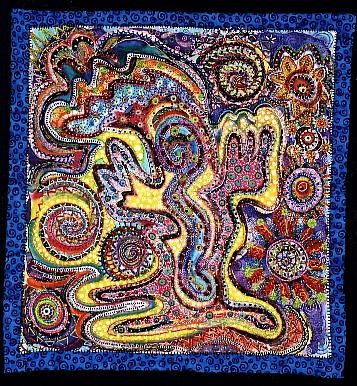 Textile Art titled ""Mystic Mola"" by Creative Chick, Original Artwork