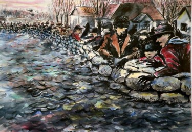 Painting titled "flood 1977" by David Quilliams, Original Artwork