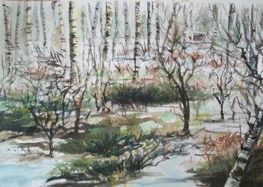 Painting titled "Landscape woods" by David Quilliams, Original Artwork