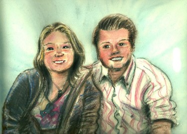 Painting titled "young couple" by David Quilliams, Original Artwork