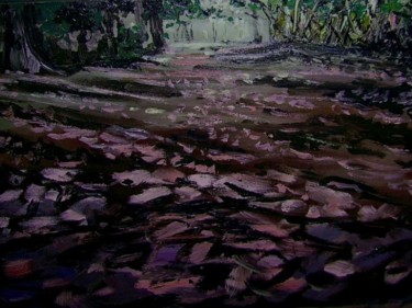 Painting titled "Eerie Forest Glade" by Andrew Williams, Original Artwork, Oil