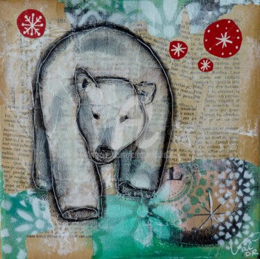 Peinture intitulée "L'ours blanc" par Valérie Dupont Roussel Atelier Creative , Œuvre d'art originale