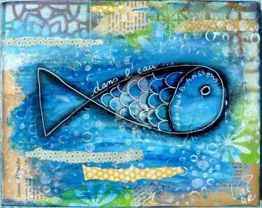 Peinture intitulée "Les petits poissons…" par Valérie Dupont Roussel Atelier Creative , Œuvre d'art originale