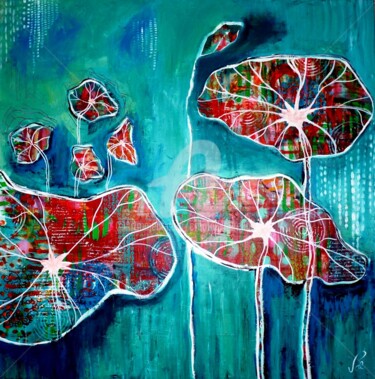 Painting titled "Lotus I" by Valérie Dupont Roussel Atelier Creative , Original Artwork, Acrylic
