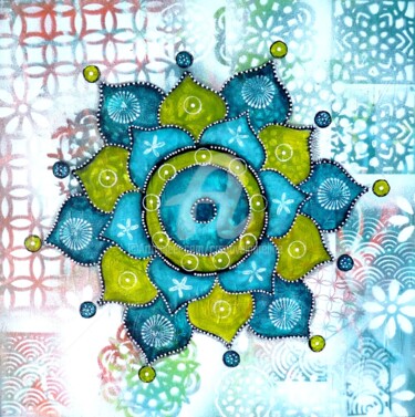 Painting titled "Mandala" by Valérie Dupont Roussel Atelier Creative , Original Artwork, Acrylic