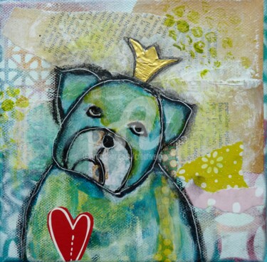 Peinture intitulée "Le chien roi" par Valérie Dupont Roussel Atelier Creative , Œuvre d'art originale