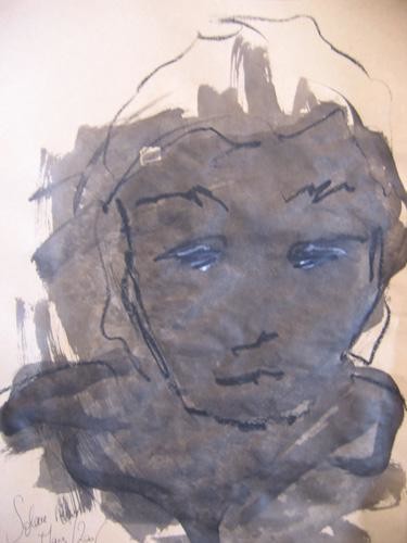 Peinture intitulée "l'homme triste" par Solenne Roy, Œuvre d'art originale