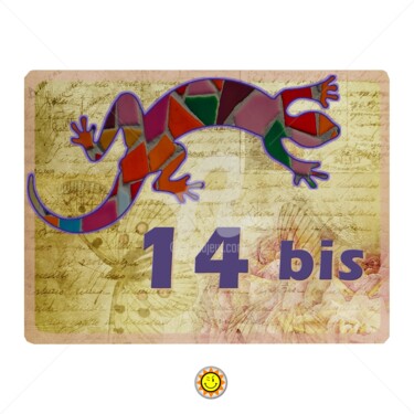Design intitulée "Plaque gecko" par Creosoleil, Œuvre d'art originale, Accessoires
