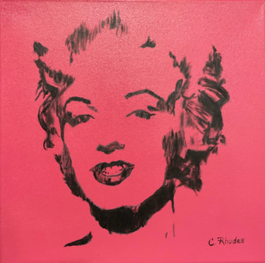 Painting titled "Magenta Marilyn" by Corbyn Rhodes, Original Artwork, Acrylic Mounted on Wood Stretcher frame